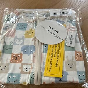 Little Sleepies Pastel Animal Print Zippered Onesie